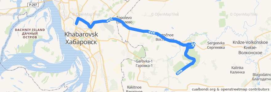 Mapa del recorrido Автобус 119: Хуторок - Автовокзал de la línea  en Хабаровский край.
