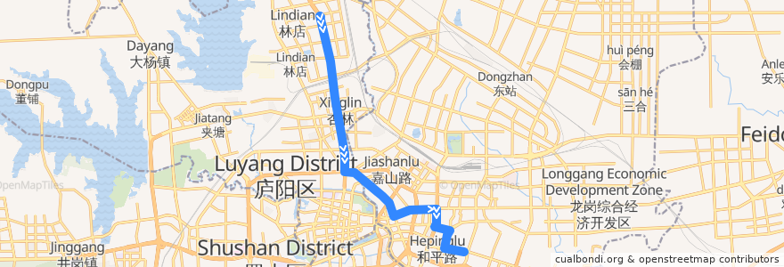 Mapa del recorrido 7路 de la línea  en خفي.