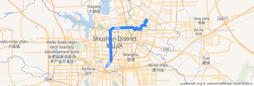 Mapa del recorrido 12路 de la línea  en خفي.