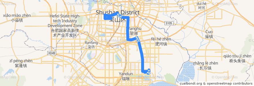 Mapa del recorrido T12a路 de la línea  en خفي.