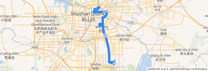 Mapa del recorrido T13a路 de la línea  en خفي.