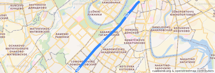 Mapa del recorrido Автобус 144к: Улица Кравченко => Метро «Октябрьская» de la línea  en Moscow.
