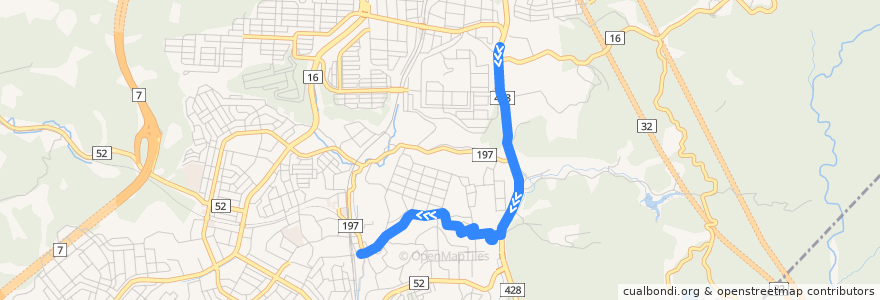 Mapa del recorrido 29：鈴蘭台～峠 de la línea  en Kita Ward.