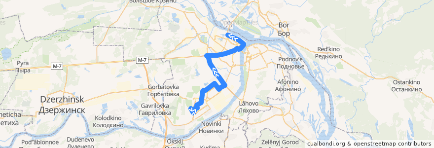 Mapa del recorrido Автобус 49: Космичекая улица => Мещерское озеро de la línea  en Stadtkreis Nischni Nowgorod.