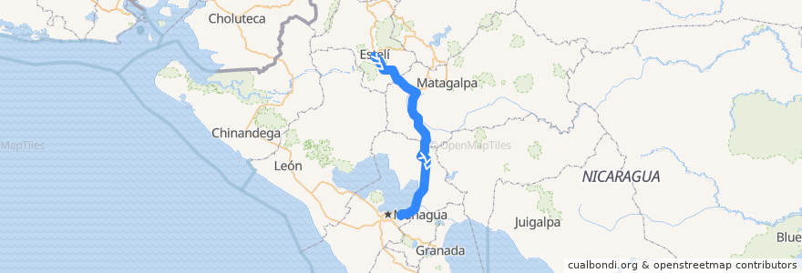 Mapa del recorrido Expreso: Estelí - Managua de la línea  en نیکاراگوئه.