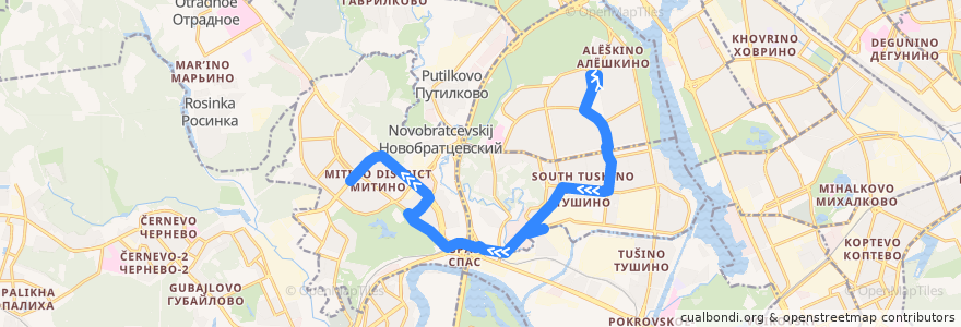 Mapa del recorrido Автобус 252: Метро "Планерная" => Метро "Митино" de la línea  en Северо-Западный административный округ.