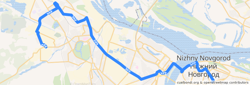 Mapa del recorrido Автобус 71: улица Федосеенко => площадь Свободы de la línea  en ニジニ・ノヴゴロド管区.