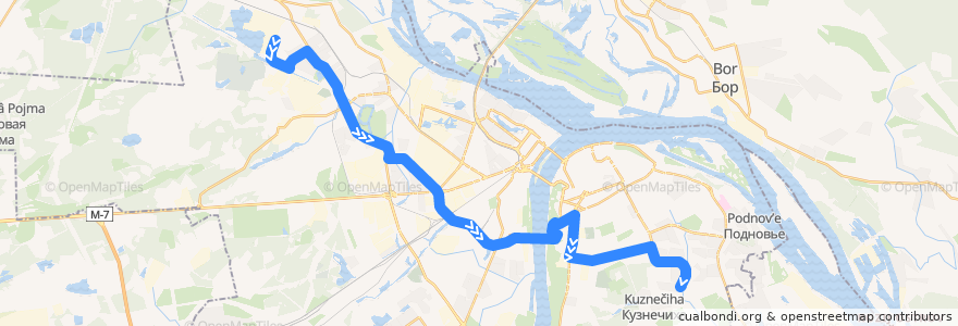 Mapa del recorrido Автобус 94: ЗКПД-4 => микрорайон «Кузнечиха-2» de la línea  en городской округ Нижний Новгород.