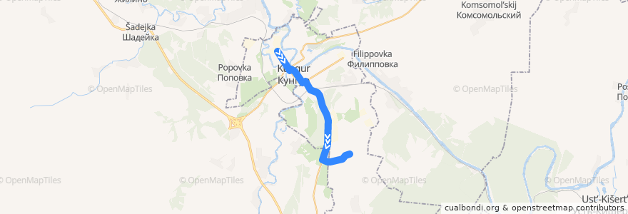 Mapa del recorrido Автобус 3: Заводская - Улица Челюскинцев de la línea  en Kungursky District.