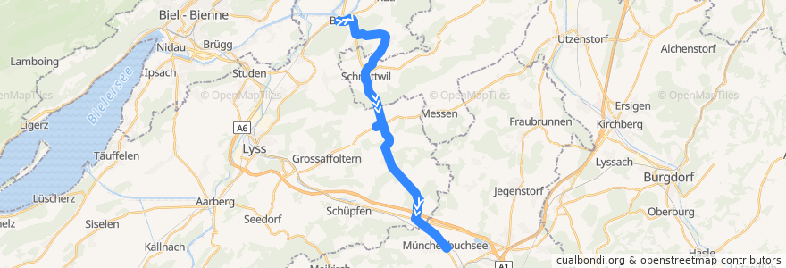 Mapa del recorrido Bus 898: Büren a.A. => Wengi b.B. => Münchenbuchsee de la línea  en Bern.