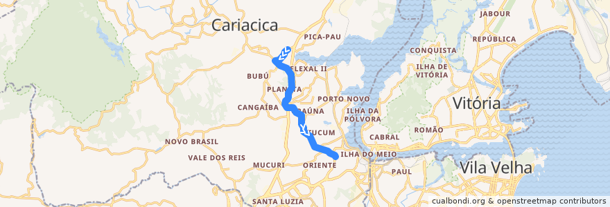 Mapa del recorrido 771 Porto de Cariacica / Terminal Itacibá de la línea  en Кариасика.
