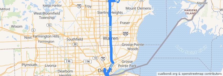 Mapa del recorrido 510 SB: Lakeside => VA Hospital via Meijer de la línea  en میشیگان.