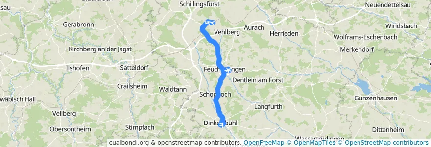 Mapa del recorrido DE_VGN_813_1_03 de la línea  en Landkreis Ansbach.