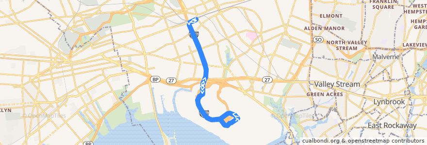 Mapa del recorrido Jamaica Station Route de la línea  en Queens.