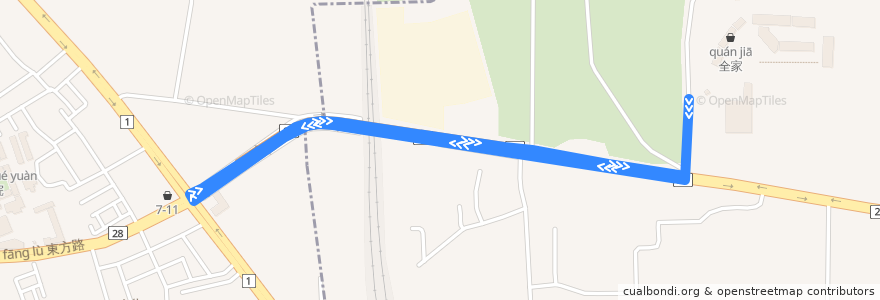 Mapa del recorrido 8046B(延駛樹人醫專_往程) de la línea  en كاوهسيونغ.