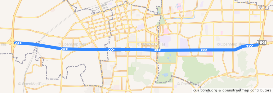 Mapa del recorrido 117快腊山立交桥—>燕山立交桥西 de la línea  en Jinan.