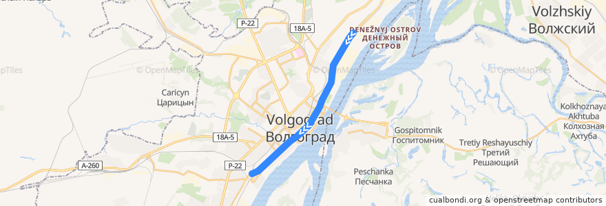Mapa del recorrido Трамвай СТ-2: «Монолит» — Ельшанка de la línea  en городской округ Волгоград.
