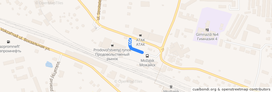 Mapa del recorrido Автобус № 28:  Микрорайон => Автостанция Можайск de la línea  en Можайский городской округ.