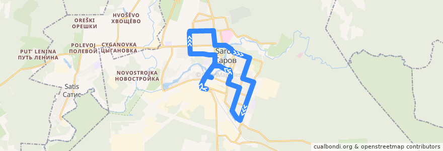 Mapa del recorrido Автобус №1А: Автостанция Тупиковая - Автостанция Тупиковая de la línea  en городской округ Саров.