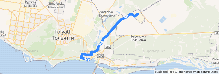 Mapa del recorrido Троллейбус 21: Речной вокзал - Азотреммаш de la línea  en トリヤッチ管区.