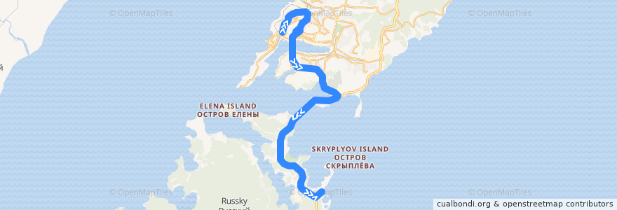 Mapa del recorrido Автобус 15: ТЦ "Изумруд" – Приморский океанариум de la línea  en 블라디보스토크 관구.