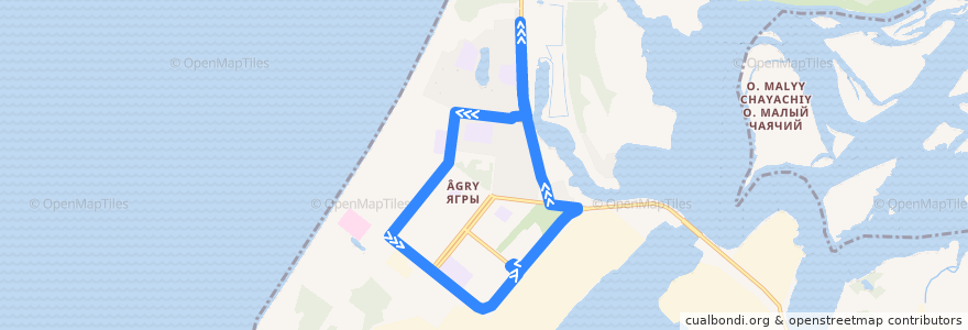 Mapa del recorrido Автобус 2: Хлебокомбинат - Октябрьская улица de la línea  en городской округ Северодвинск.