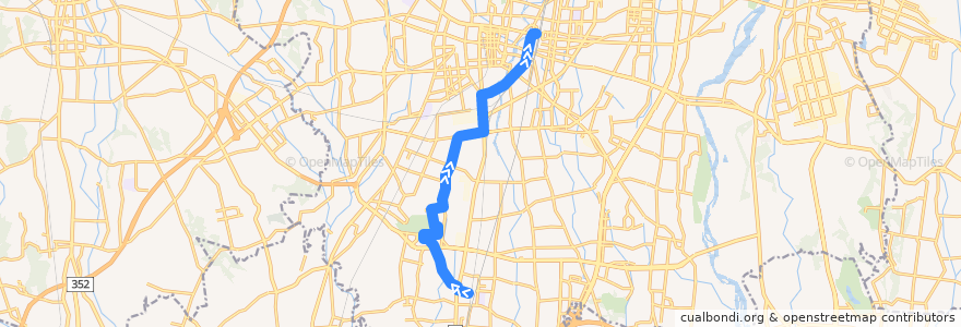 Mapa del recorrido 関東自動車バス[01] 雀宮駅⇒今宮・旭陵通り⇒宇都宮駅 de la línea  en Utsunomiya.