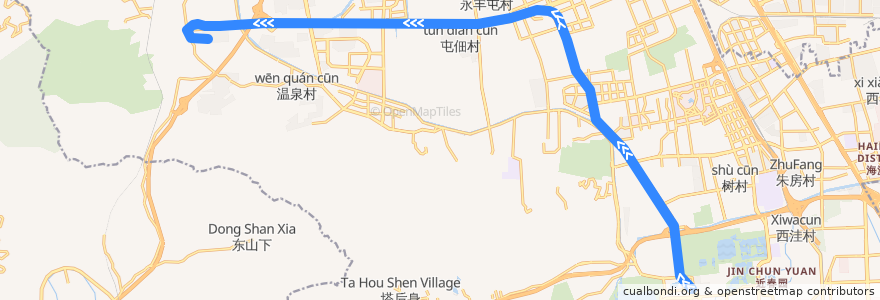 Mapa del recorrido 北京地铁16号线 de la línea  en Pekín.