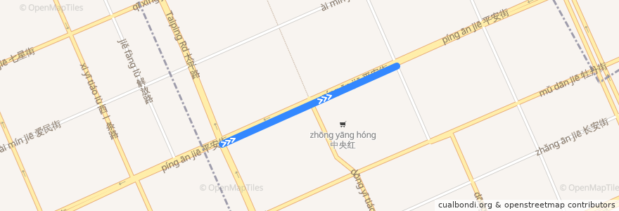 Mapa del recorrido 12 de la línea  en Dong'an District.