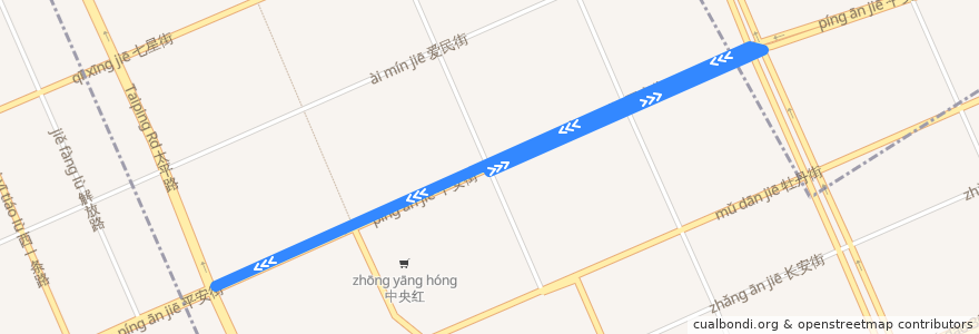 Mapa del recorrido 12 de la línea  en 东安区.