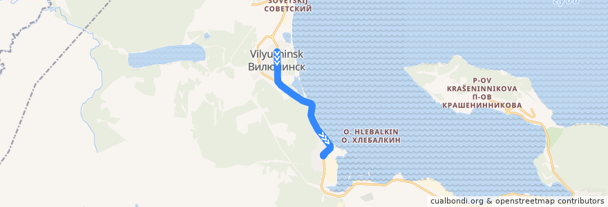 Mapa del recorrido Автобус № 1: Автостанция-Судоремонтный завод de la línea  en Вилючинский городской округ.