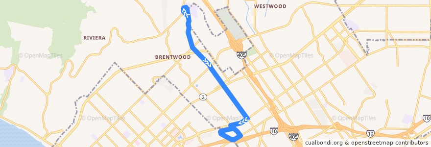 Mapa del recorrido Big Blue Bus 15 Barrington Avenue de la línea  en 로스앤젤레스.