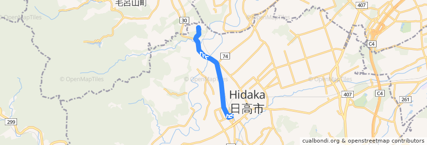Mapa del recorrido 医大11‐2 【直通】埼玉医大保健医療学部ゆき de la línea  en 埼玉県.