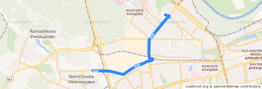 Mapa del recorrido Автобус 794к: Немчиновка => Метро "Молодёжная" de la línea  en Westlicher Verwaltungsbezirk.