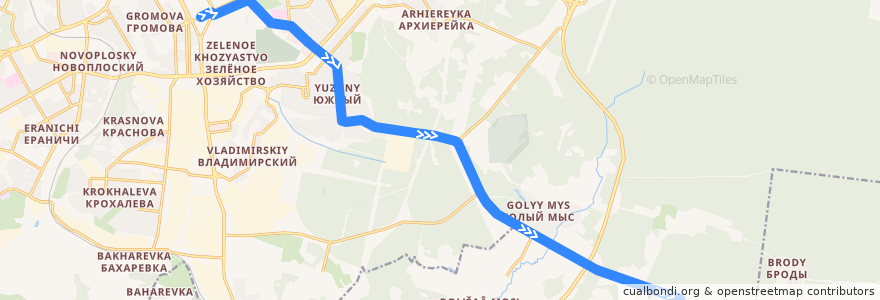 Mapa del recorrido Автобус №25: Комсомольская площадь – мкр-н Ново-Бродовский de la línea  en Пермский край.