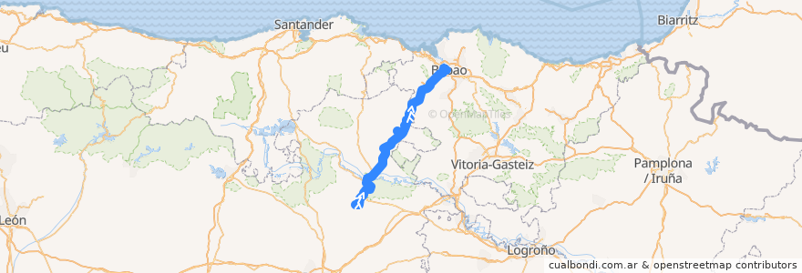 Mapa del recorrido 31 : Poza de la Sal -> Bilbao de la línea  en إسبانيا.