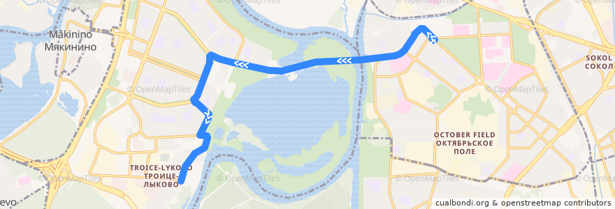Mapa del recorrido Автобус №137: Метро «Щукинская» => Троице-Лыково de la línea  en 西北行政区.