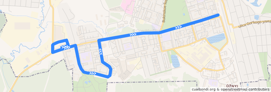 Mapa del recorrido Автобус 1к: ТЦ Поворот - Станция Лобня de la línea  en Lobnya.