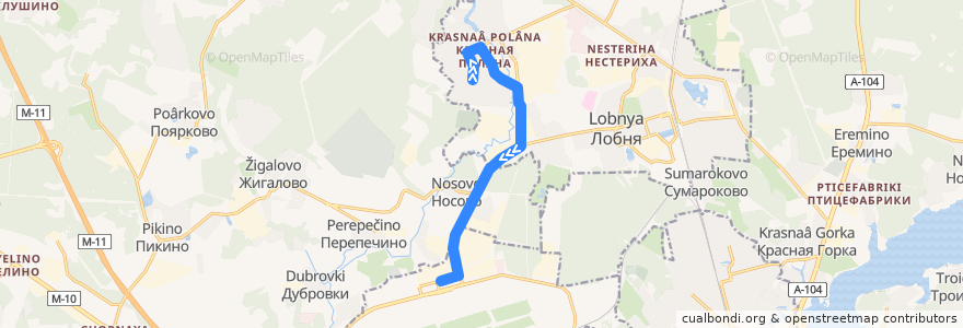 Mapa del recorrido Автобус 24к: Красная Поляна - Шереметьево-1 de la línea  en Oblast de Moscou.