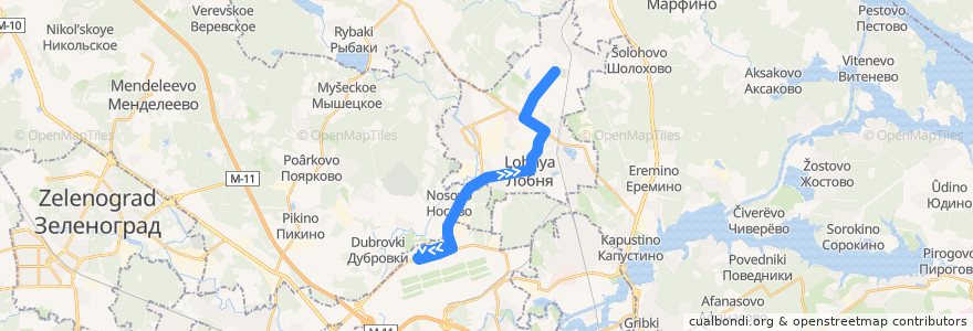 Mapa del recorrido Автобус 24к: Шереметьево Терминал B - ВНИИ Кормов de la línea  en Oblast de Moscou.
