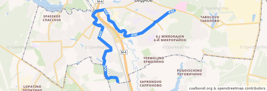 Mapa del recorrido Автобус 10: Поликлиника - Петрушино de la línea  en Leninsky District.