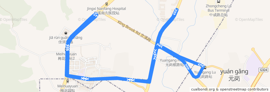Mapa del recorrido 791路(中成路总站环线) de la línea  en Cantão.