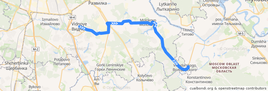 Mapa del recorrido Автобус 29: Советская площадь - ЖК Ольховка de la línea  en Leninsky District.