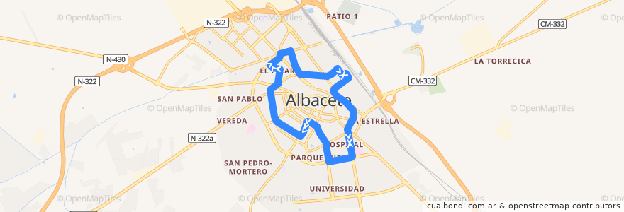 Mapa del recorrido Línea H Circular de la línea  en البسيط.