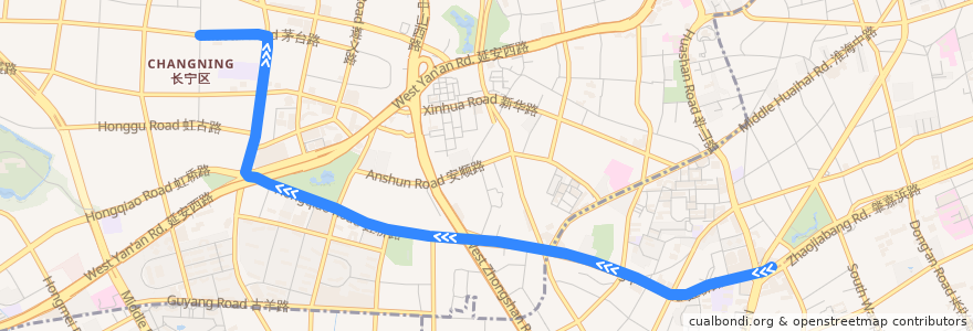 Mapa del recorrido 836 徐家汇-北华路(华漕) de la línea  en شانگهای.