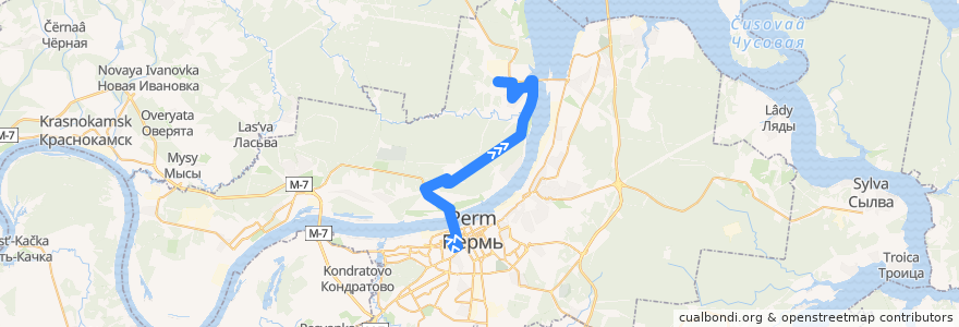 Mapa del recorrido Маршрутное такси №3т: Центральный рынок – 10-й микрорайон de la línea  en Пермский городской округ.
