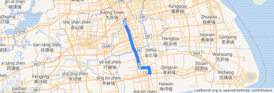 Mapa del recorrido Metro 5号线: 莘庄 → 奉贤新城 de la línea  en شانگهای.