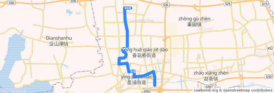 Mapa del recorrido 青浦9路 de la línea  en کینگپو.