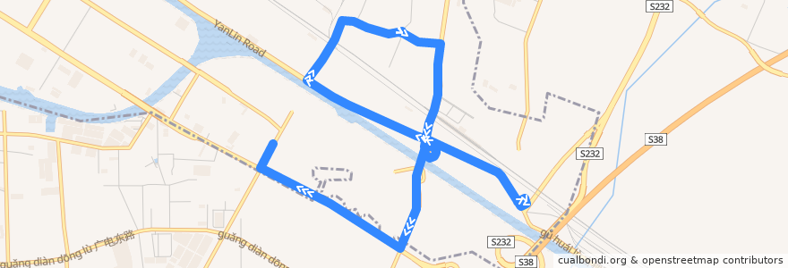 Mapa del recorrido 207 戚墅堰公交中心站-河苑家园南 de la línea  en 常州经济开发区.