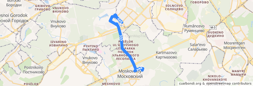 Mapa del recorrido Автобус 333: Улица Федосьино — Микрорайон "Первый Московский" de la línea  en Новомосковский административный округ.